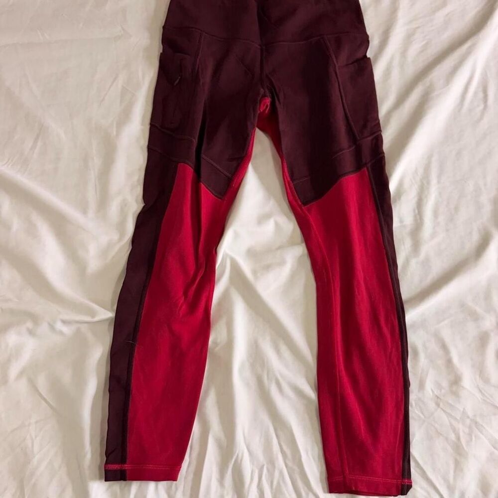 Athleta Women's Red and Burgundy Leggings